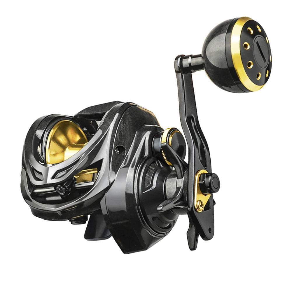 All-Metal Baitcasting Reel | 16KG Max Drag | 6.3:1 Gear Ratio | Power Handle & Ball Grip | 6+1BB Saltwater Reel