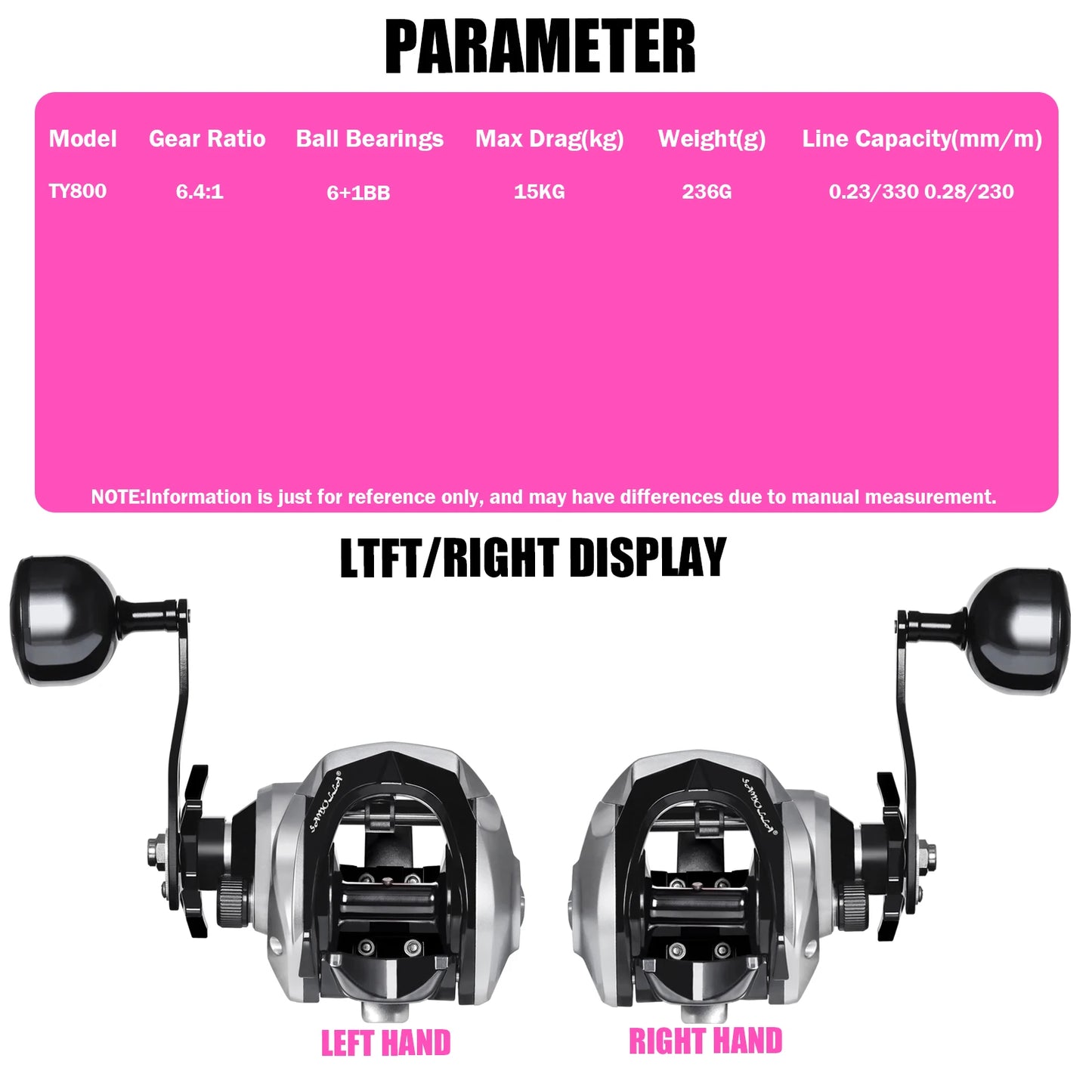 SAMOLLA Heavy-Duty Baitcasting Reel | 6.3:1 Gear Ratio | 15KG Max Drag | Waterproof | Saltwater & Catfishing Reel