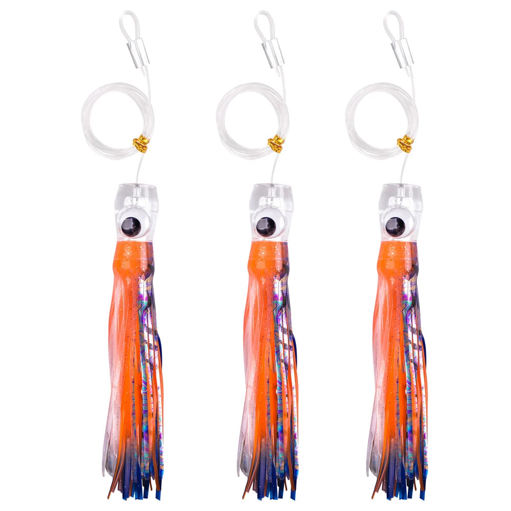 Trolling Skirt Tuna Lures (3-Pack) | 68g / 108g | Rigged Big Game Lures