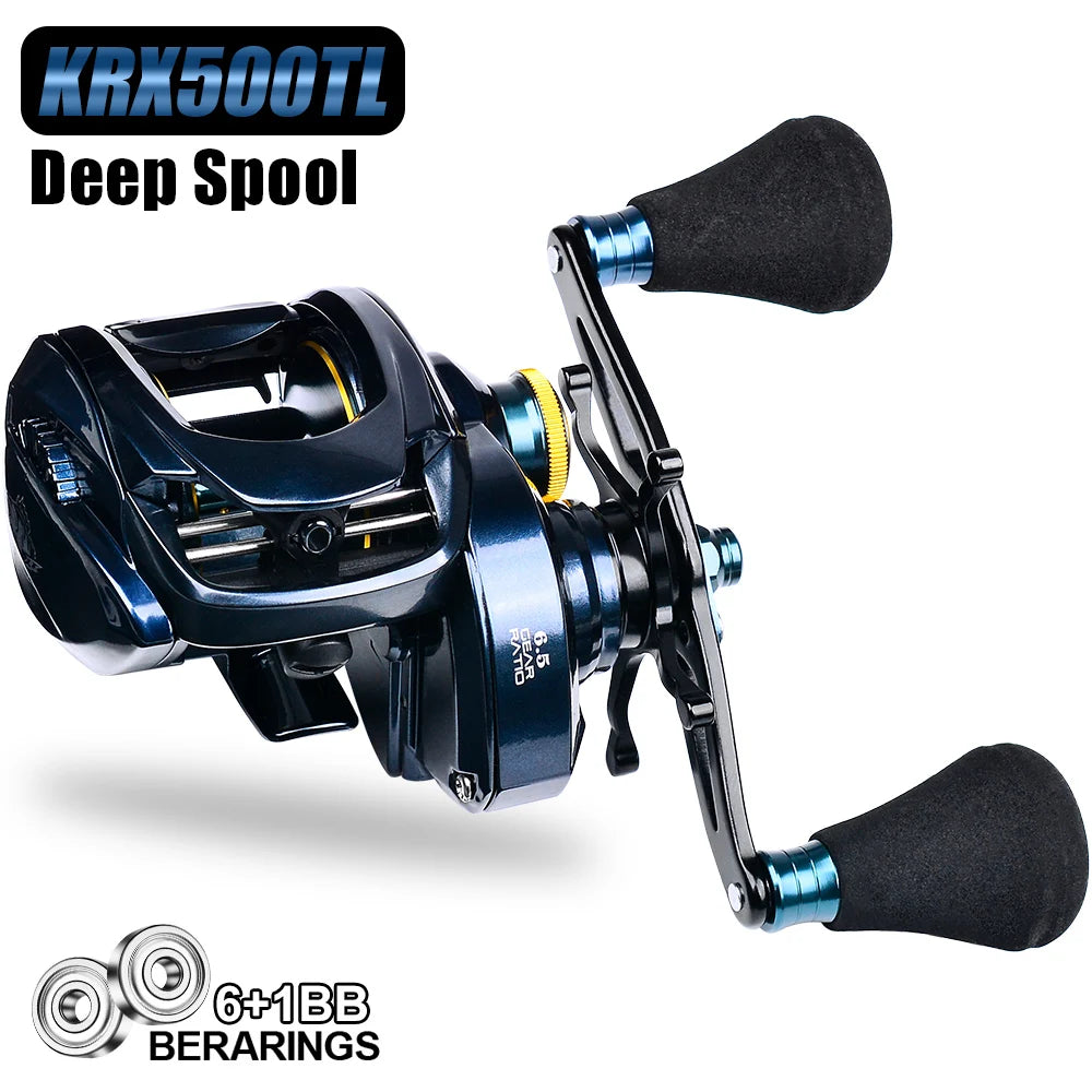PROBEROS Baitcasting Reel 6.5:1 Gear Ratio 6+1BB 20kg/44lb Drag