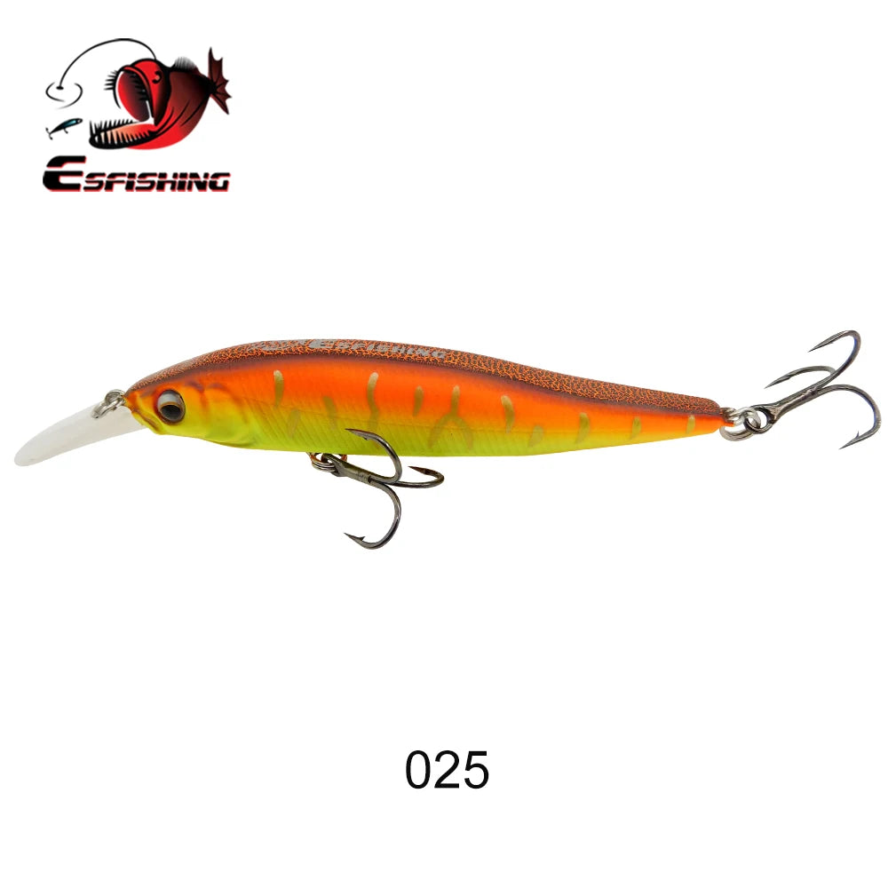 ESFISHING 75 mm Hard Minnow Lure – 7.1 g Slow-Floating Crankbait (28 Colours, 0–2.4 m Depth)