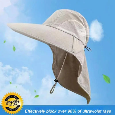 Outdoor Fishing Hat | Wide Brim with Neck Cover | Sun-Protective Breathable Fisherman Hat