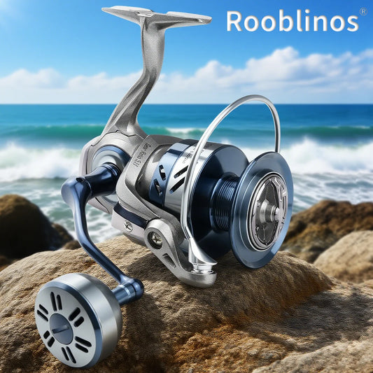 Rooblinos RX Spinning Reel | Ultralight Metal Body | 5.1:1 Gear Ratio | Sizes 4000–8000 | Freshwater & Saltwater