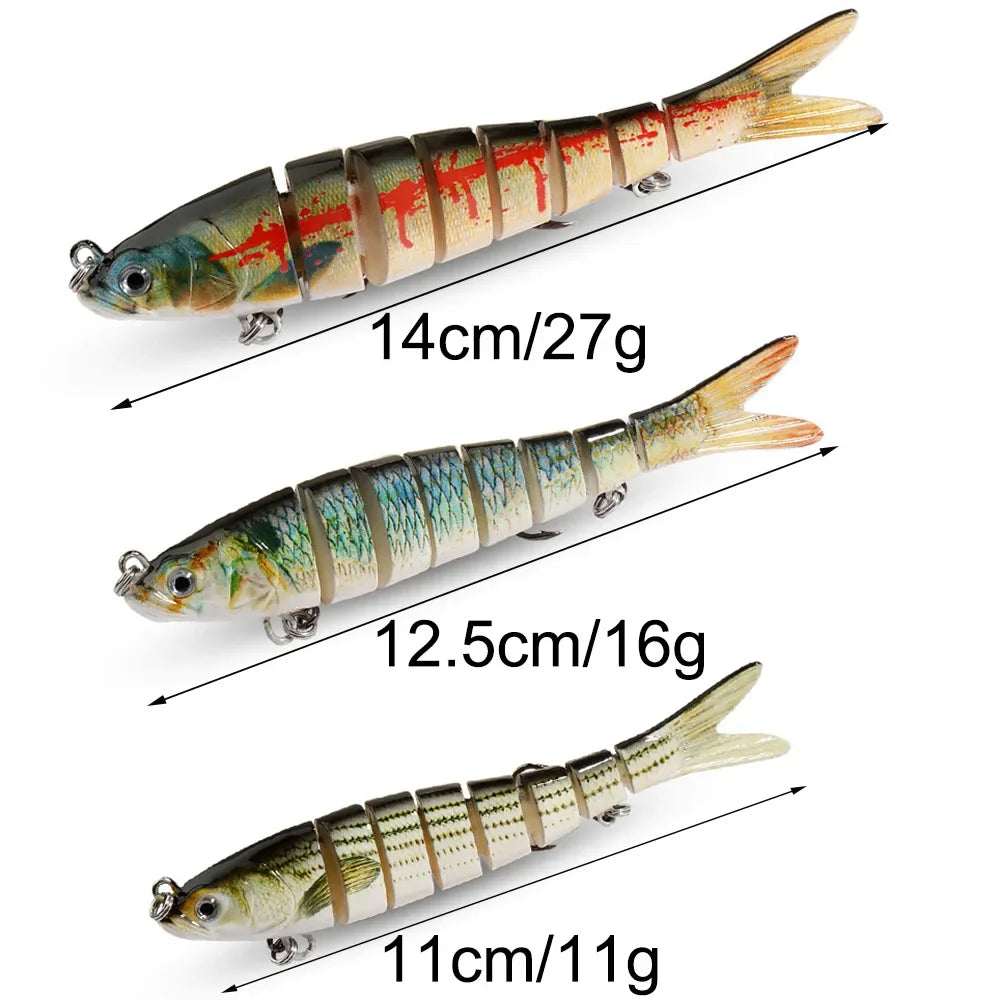 3-Pack Multi-Jointed Swimbaits | 11g / 16g / 27g | Sinking Hard Bait | Bionic Swimming Action | Bass