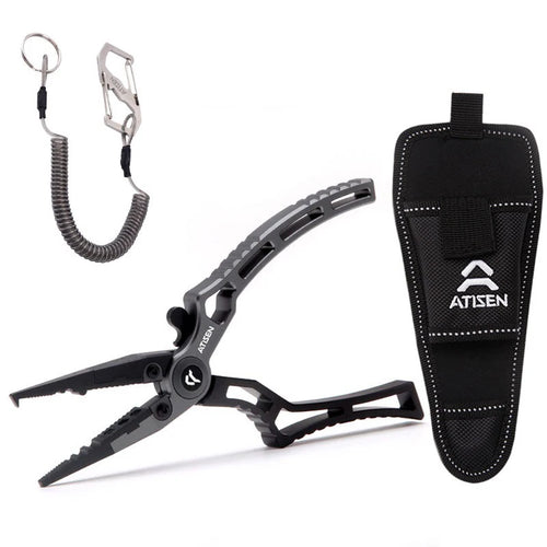 Booms Fishing X1 Aluminum Fishing Pliers | Tungsten Steel Jaws | Braid Cutter | Hook Remover with Pouch
