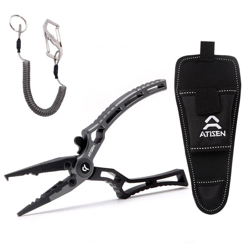 Booms Fishing X1 Aluminum Fishing Pliers | Tungsten Steel Jaws | Braid Cutter | Hook Remover with Pouch
