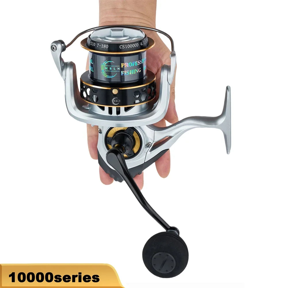 MBLN Heavy-Duty Spinning Reel | 25KG / 55LB Max Drag | Alloy Gear & Spool | CNC Metal Handle | Large Line Capacity