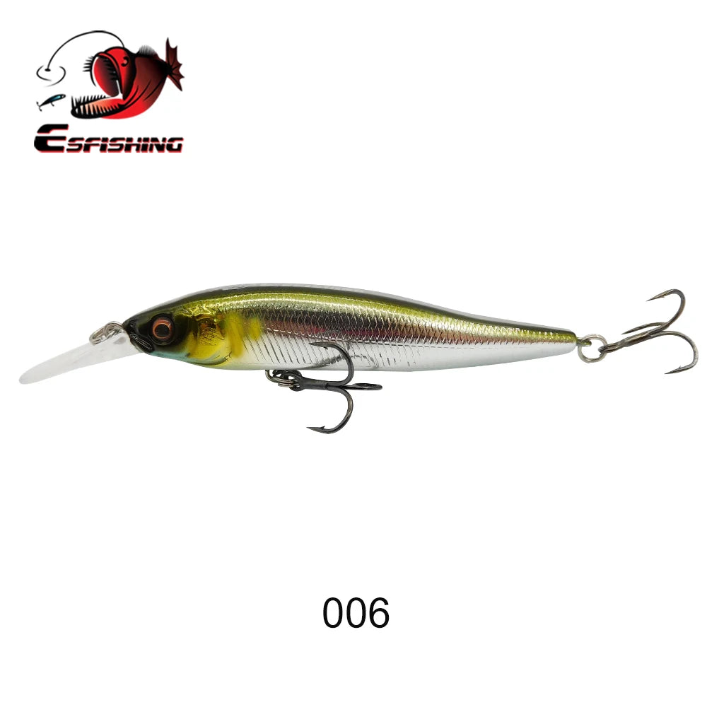 ESFISHING 75 mm Hard Minnow Lure – 7.1 g Slow-Floating Crankbait (28 Colours, 0–2.4 m Depth)