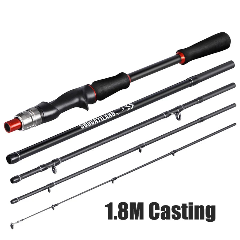 Sougayilang Carbon Lure Rod | 1.8m / 2.1m | Spinning & Casting | 10–30g | Travel-Friendly Fishing Pole