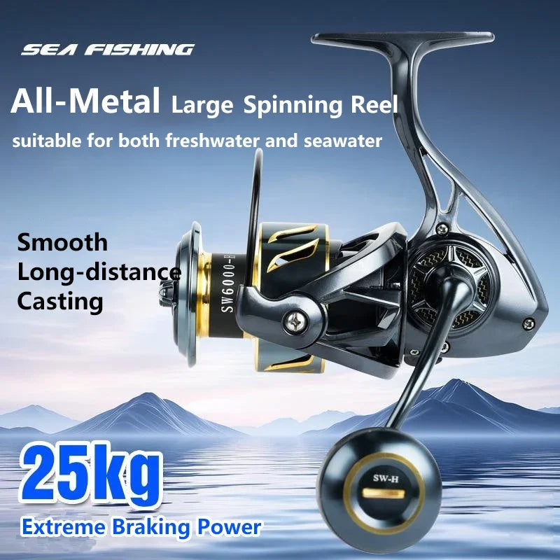 Mavllos SW Saltwater Spinning Reel | 25KG Max Drag | 5.5:1 Ratio | 4000–7000 Sizes | Heavy-Duty Boat Reel