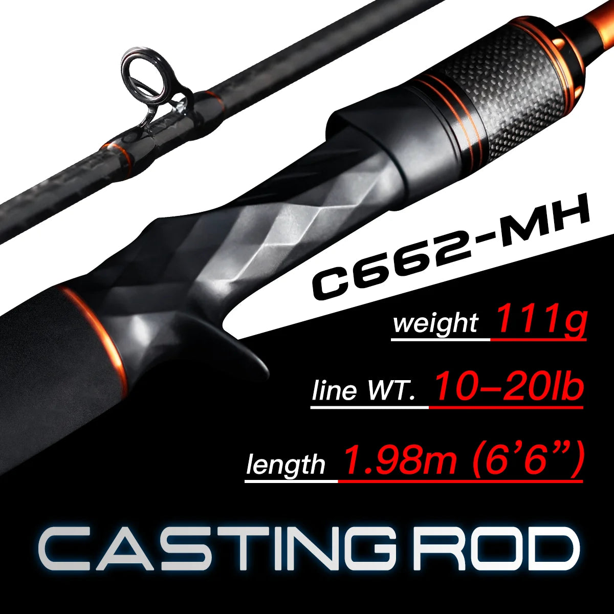 SEASIR Cast X Fishing Rod | Carbon Fibre | 1.83m–2.1m | 7–25g | 9kg Drag | Spinning & Baitcasting Rod