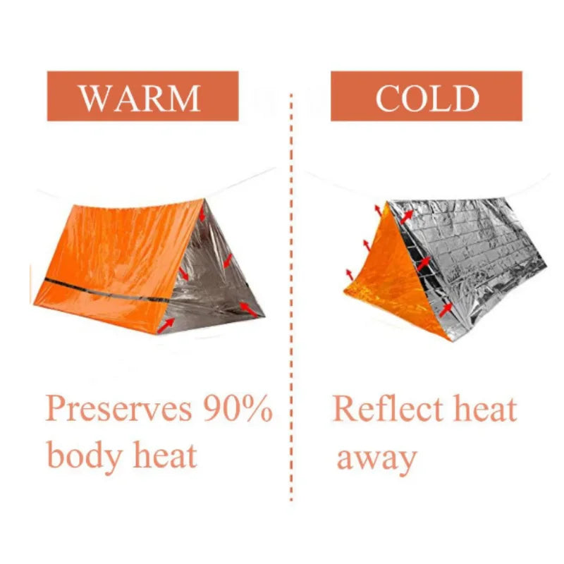 2-Person Emergency Waterproof Tent – Lightweight Survival Shelter for Camping, Hiking & Fishing Trips