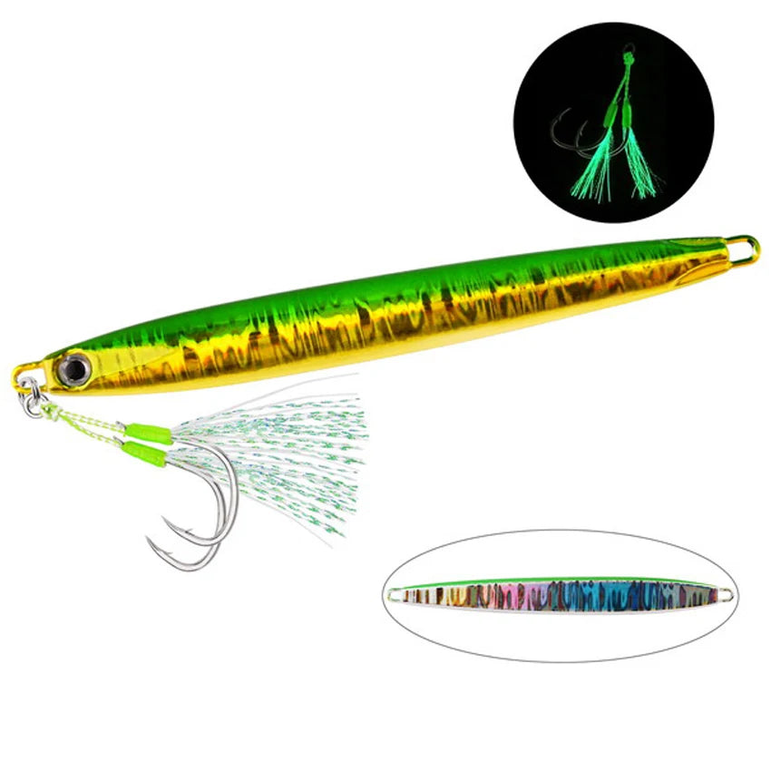 Slim Jig Set – 8 pcs 80 g Metal Jigs (Optional Hooks, Saltwater Ready)