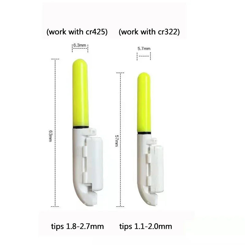 LED Fishing Light Sticks (20 Pack) | Includes Batteries | CR322/CR425 | Waterproof Clip-On Night Glow Lamps