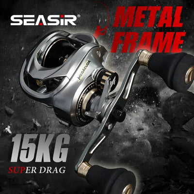 SeaSir Megacuda Baitcasting Reel – 15 kg Carbon Drag, 11+1 Bearings & 6.5:1 Gear Ratio