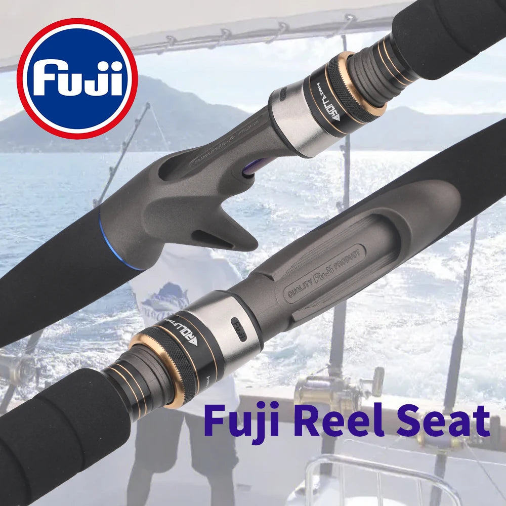 ROLLFISH Carbon Slow Jigging Rod | Fuji Reel Seat | Ergonomic Handle | Saltwater & Deep-Sea Ready