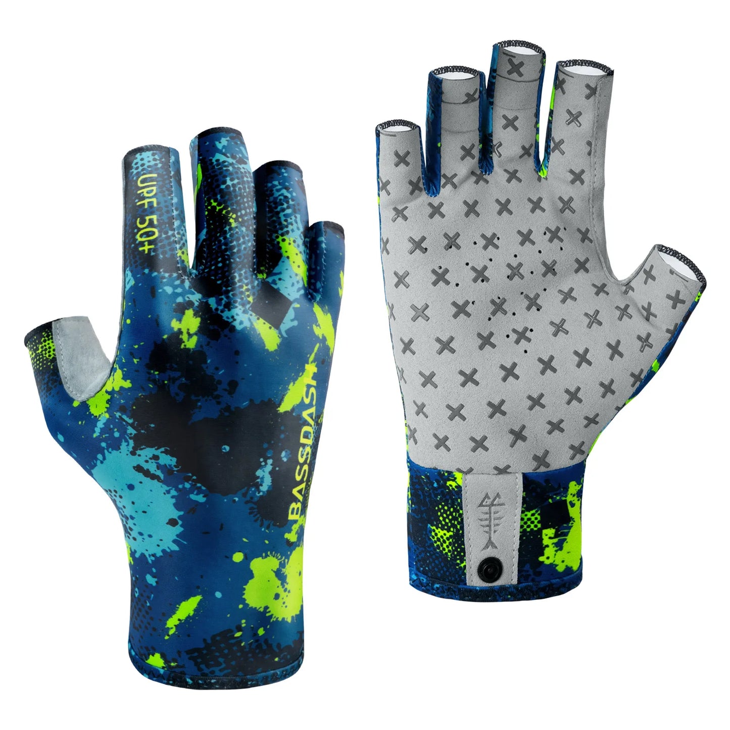 BASSDASH 3/4 Finger UPF 50+ Sun Gloves – Breathable & Anti-Slip