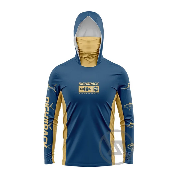 Fishing Hoodie with Built-In Mask – UPF 50+ Sun Protection, Quick-Dry & Breathable Fabric