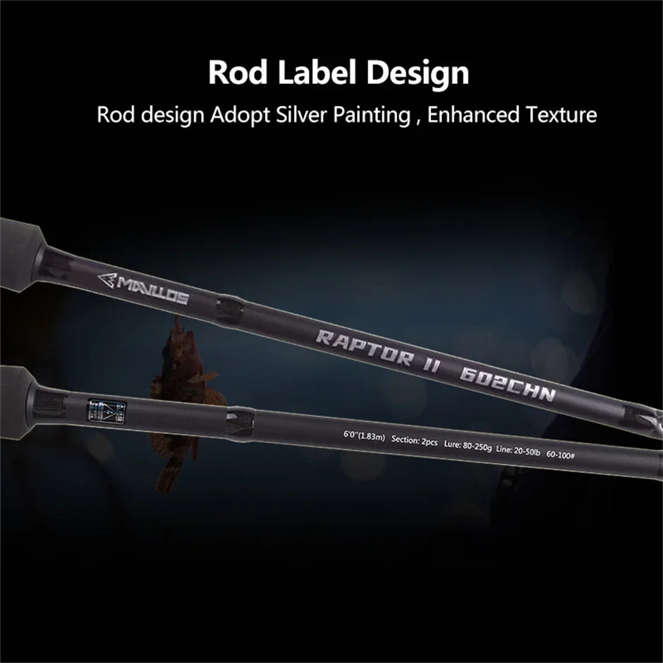 Mavllos Raptor II Tuna Rod | 80–250g Lure | 20–50lb Line | Carbon Tip | Boat Jigging & Saltwater Casting