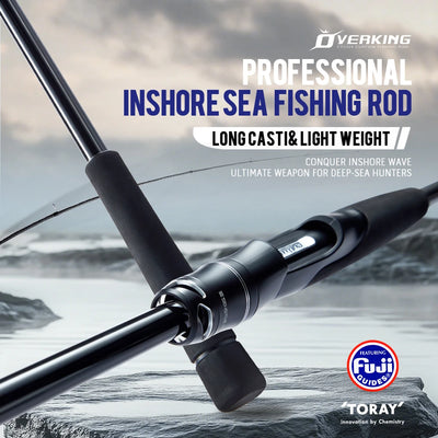 CYLIUS Overking Longcast Inshore Rod | 40T Carbon | Ultralight | Fuji Guides | 2-Piece Saltwater Spinning Rod