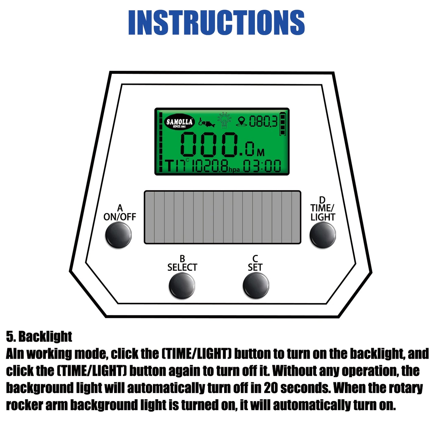 SAMOLLA Large Electronic Baitcasting Reel | Solar + USB Charging | Digital Display | Temp & Air Pressure Monitor