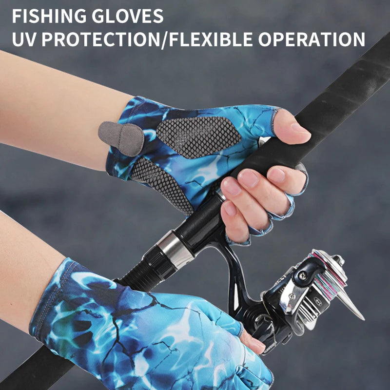 UV Protection Fishing Fingerless Gloves