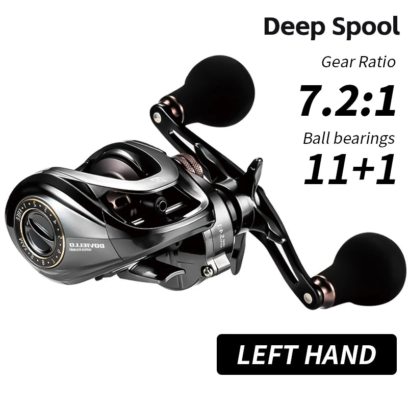 SOLOKING HIAW200 Baitcasting Reel – Dual Gear Ratios (5.4 & 7.2), 11+1 Bearings for Sea & Boat Fishing