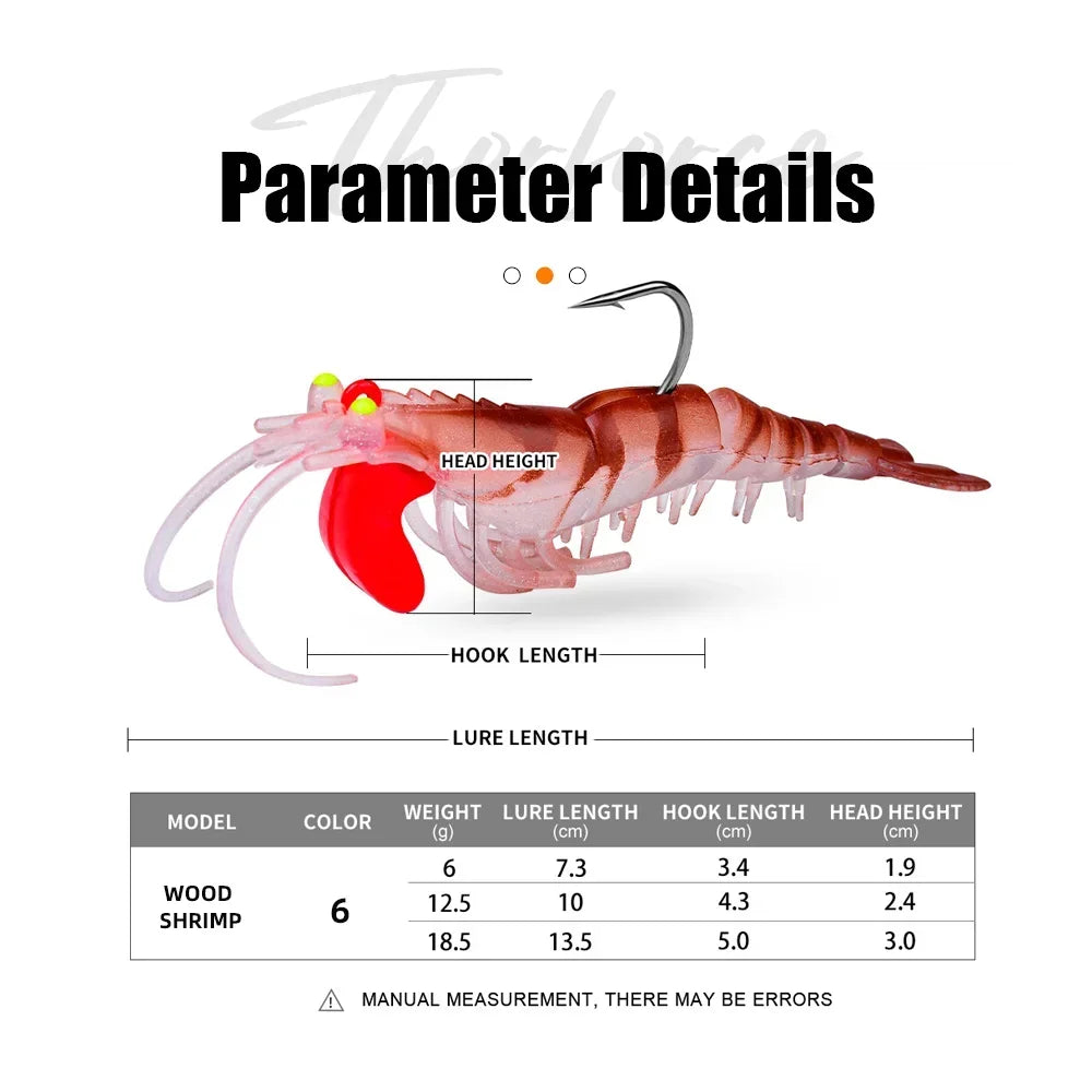 THORFORCE Luminous Shrimp Soft Bait  6-19g 7.3 - 13.5cm