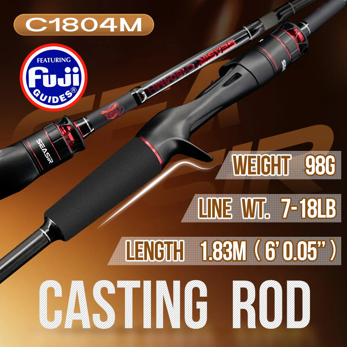 Seasir Salminus XF Travel Rod | 1.83m | 4-Piece | Fuji O Guides | 7–9KG Drag | Spinning & Casting Models