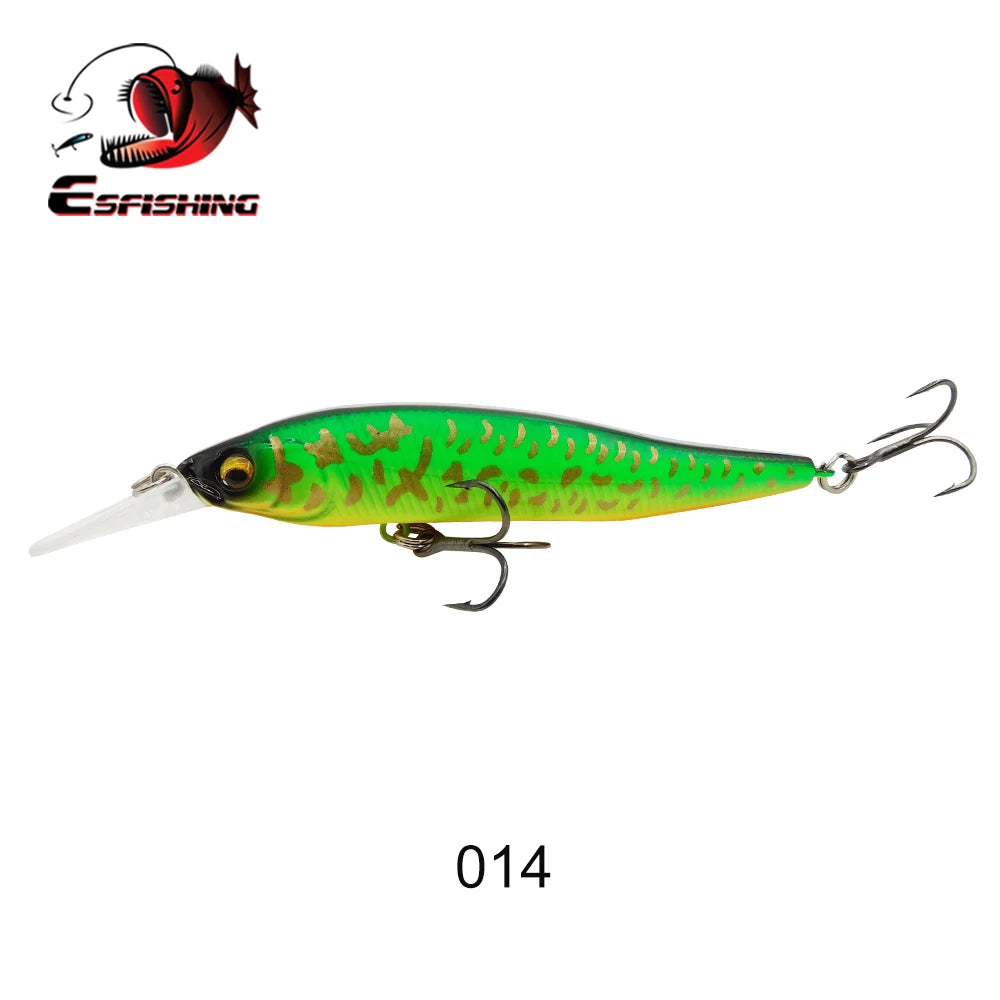 ESFISHING 75 mm Hard Minnow Lure – 7.1 g Slow-Floating Crankbait (28 Colours, 0–2.4 m Depth)