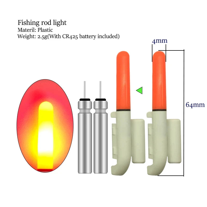 Electronic Fishing Glow Sticks (5-Pack) | Includes 5× CR425 Batteries | Waterproof LED Bite Indicators