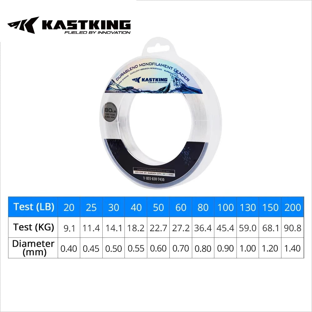 KastKing Monofilament Fishing Line | 20–200LB | 110m | Super Strong Nylon | 0.40–1.40mm | Boat & Saltwater Ready