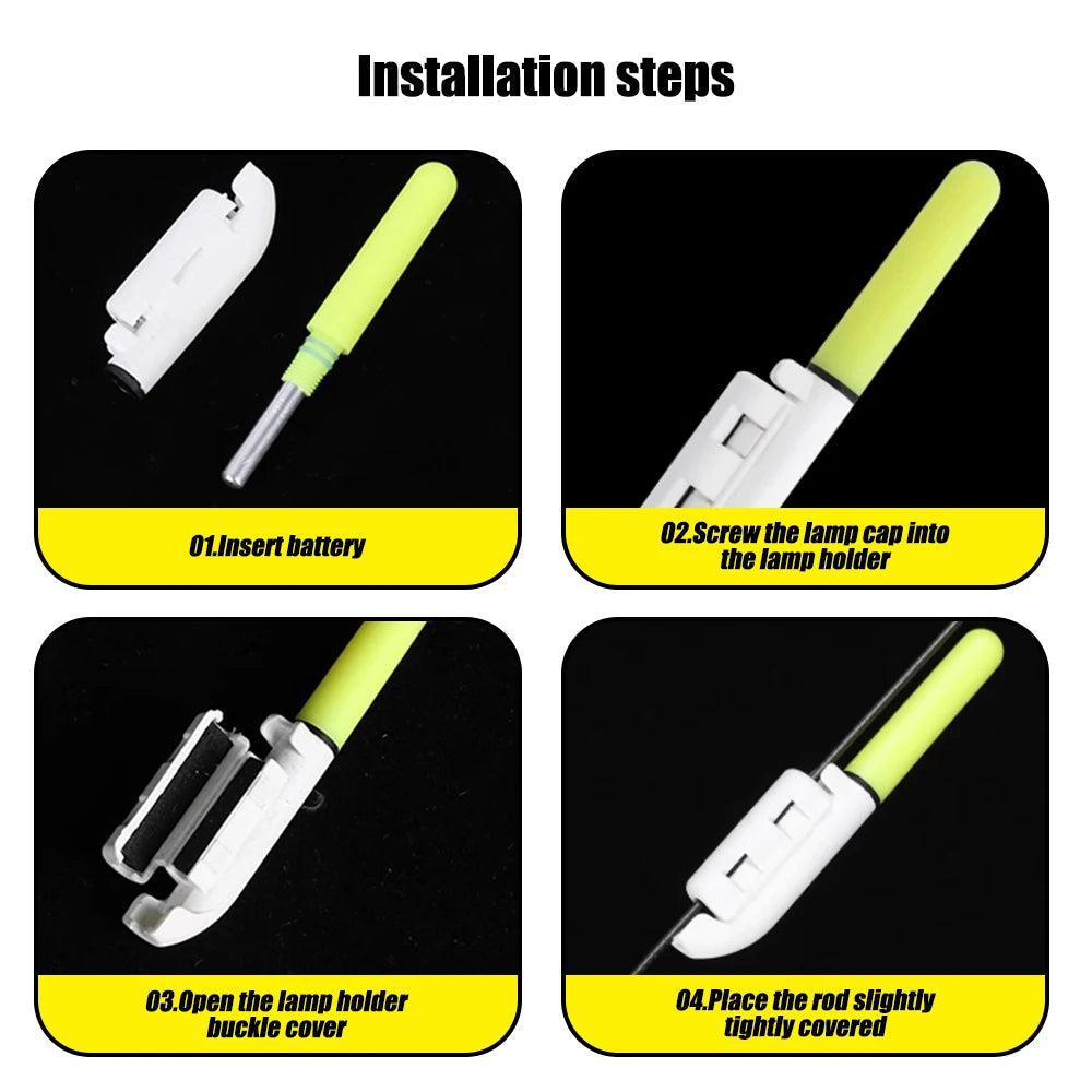 2pcs Rechargeable LED Rod Tip Lights for night fishing