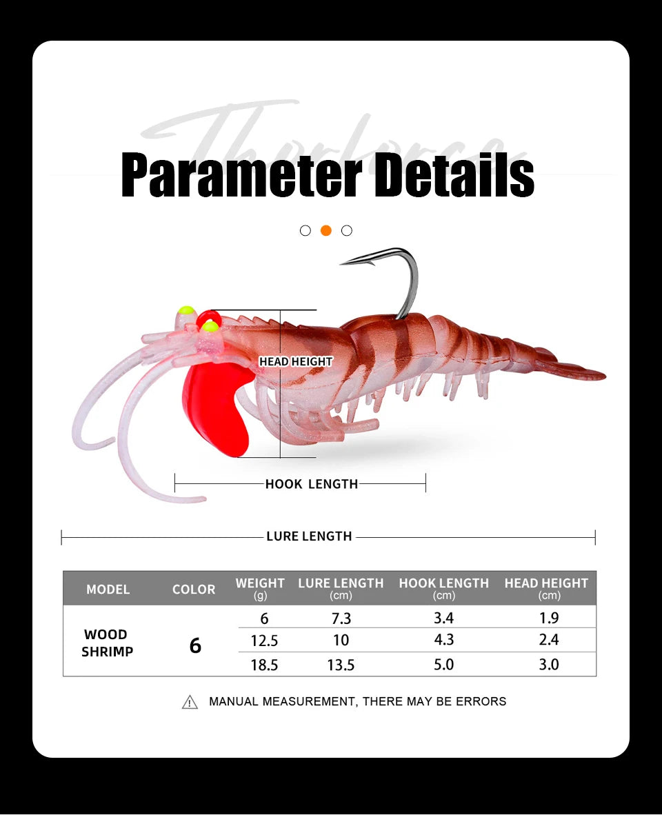 THORFORCE Luminous Shrimp Soft Bait  6-19g 7.3 - 13.5cm