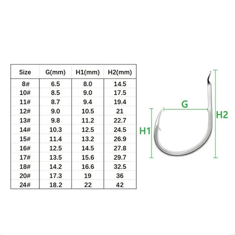 50–80 pcs Jigging Assist Hooks – Barbed Single Jig Hooks for Saltwater & Freshwater Fishing