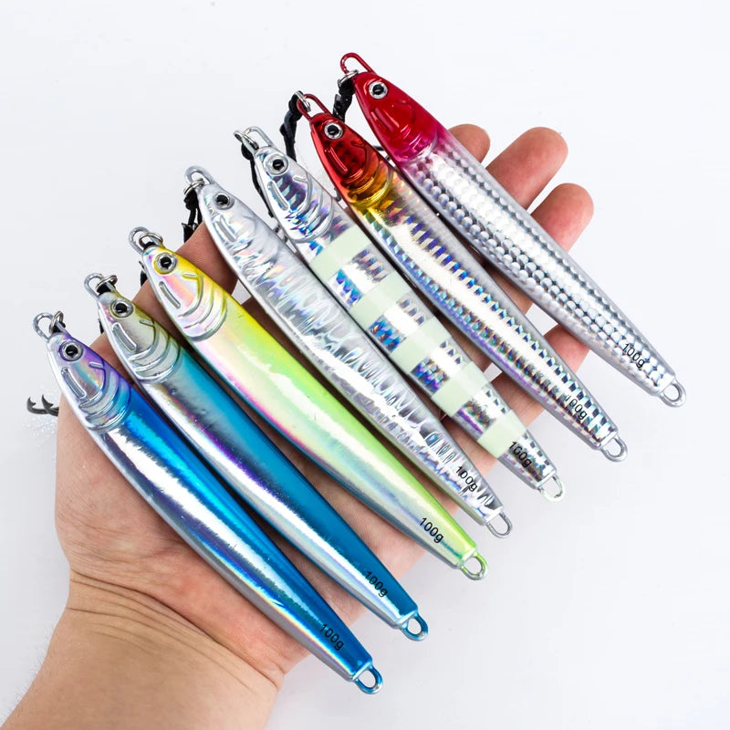 Akakuma Fast Jigging Lure Set – 7 pcs Metal Jigs (40–100 g, Saltwater Ready)