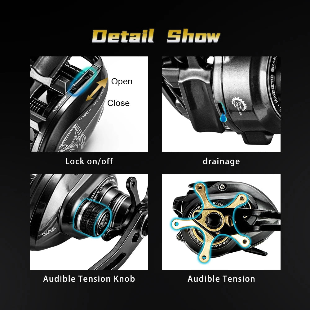 SOLOKING GKA300 Baitcaster Reel | 9.5KG Max Drag | Power Handle | 6.4:1 Gear Ratio | Brass Gears