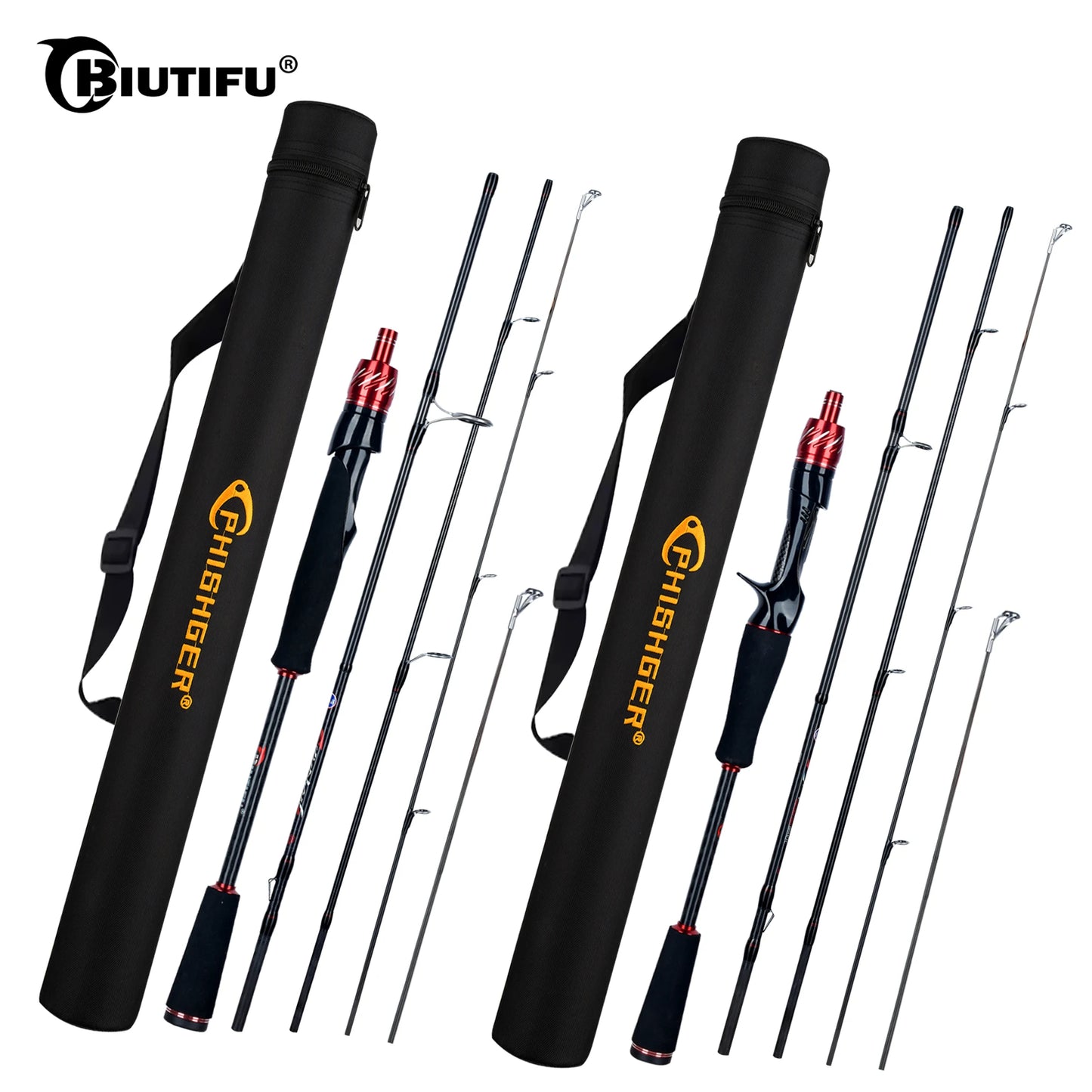BIUTIFU PHISHGER Traveller Fishing Rod | Fuji Guides | Spinning & Baitcasting | 1.8m–3.0m | Carbon Ultralight Fast Action