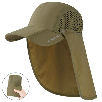 UPF 50+ Foldable Fishing Cap with Removable Neck Flap