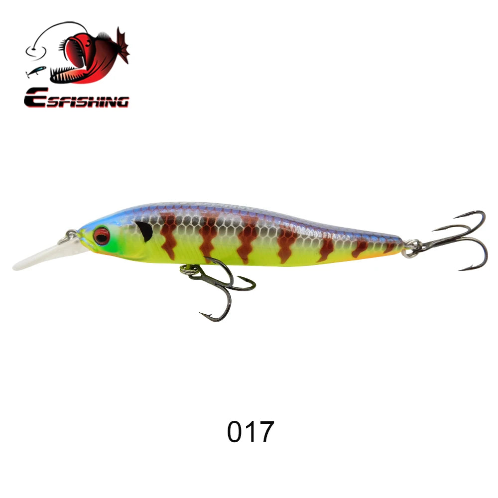 ESFISHING 75 mm Hard Minnow Lure – 7.1 g Slow-Floating Crankbait (28 Colours, 0–2.4 m Depth)