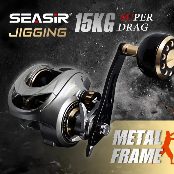 Seasir Megacuda Baitcasting Reel Drag 15KG Deep Spool 9+1BB 6.5:1 *NEW SUPPLIER*