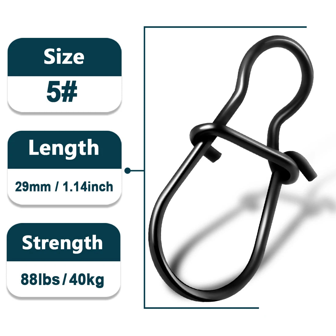 Duo Lock Fishing Snaps – 50–100 pcs Stainless Steel Quick Clips (8–20 mm, Rust-Resistant)