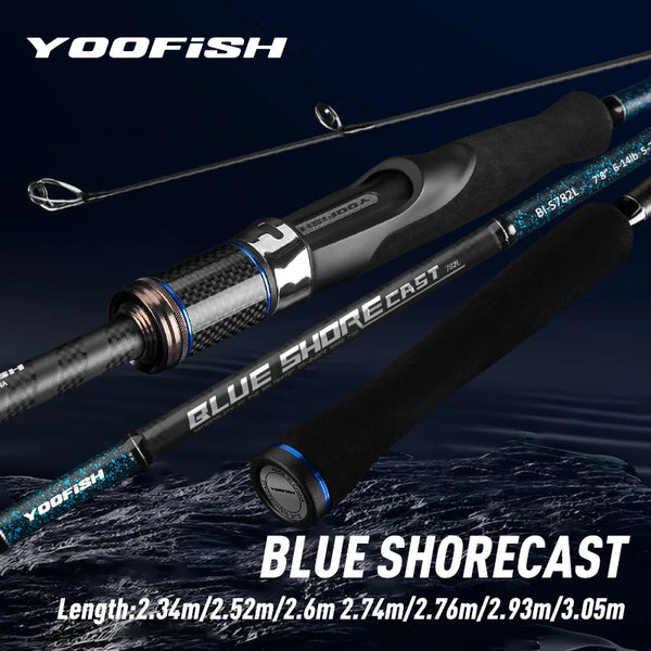Yoofish BLUE Shorecast Spinning Rod | 2.34m–3.05m | L/ML/M/MH | Saltwater Shore & Breakwater Rod