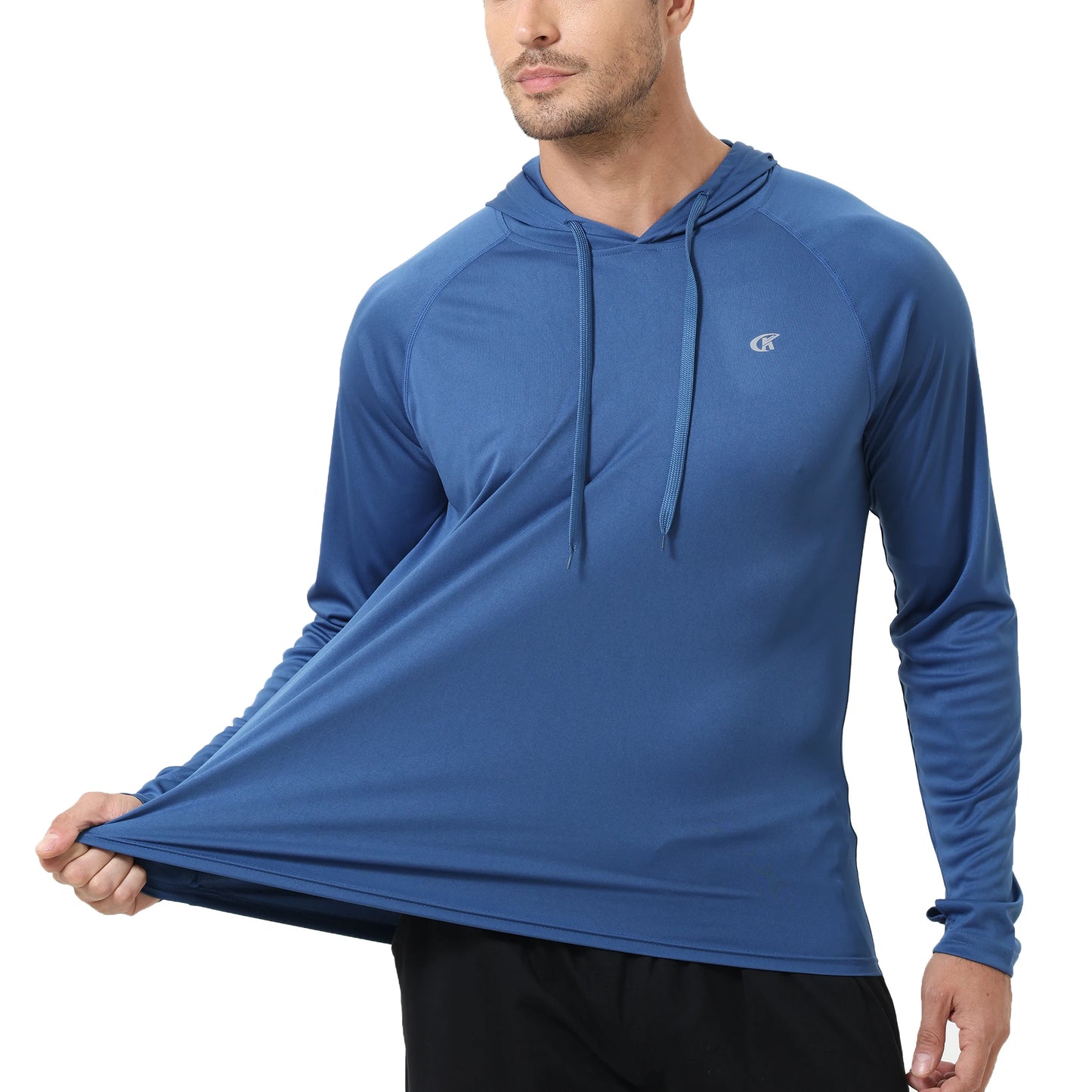 Men’s UPF 50+ Long Sleeve Hoodie Shirt | Quick-Dry Rash Guard | Lightweight Summer Outdoor Pullover