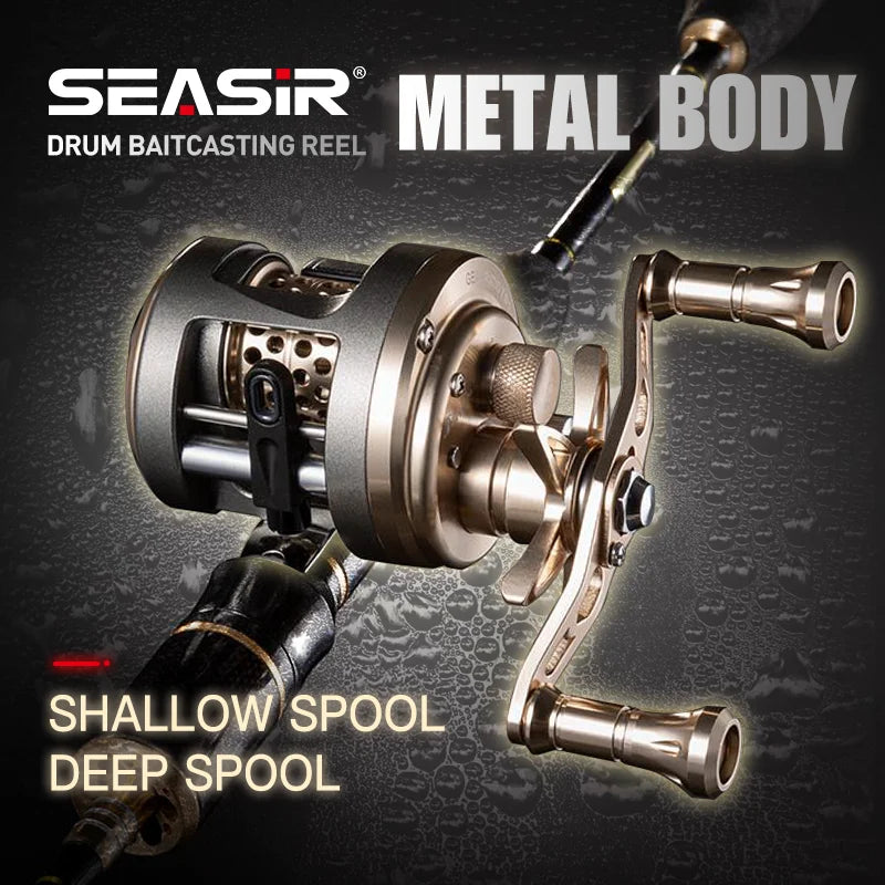 SEASIR JH All-Metal Drum Baitcasting Reel | 9+1BB | 7kg Drag | Saltwater Ready