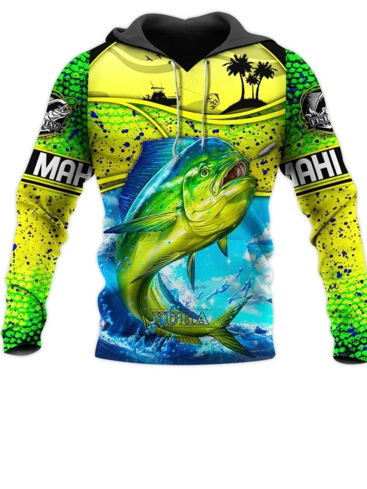 Fishing Hoodie | 3D Camo Print | Men’s Fishing Sweatshirt | Streetwear Pullover