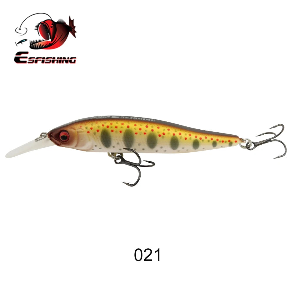 ESFISHING 75 mm Hard Minnow Lure – 7.1 g Slow-Floating Crankbait (28 Colours, 0–2.4 m Depth)