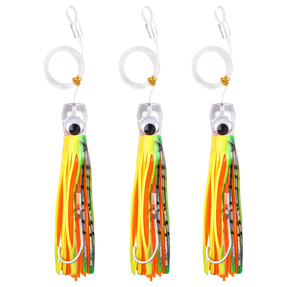 Trolling Skirt Tuna Lures (3-Pack) | 68g / 108g | Rigged Big Game Lures