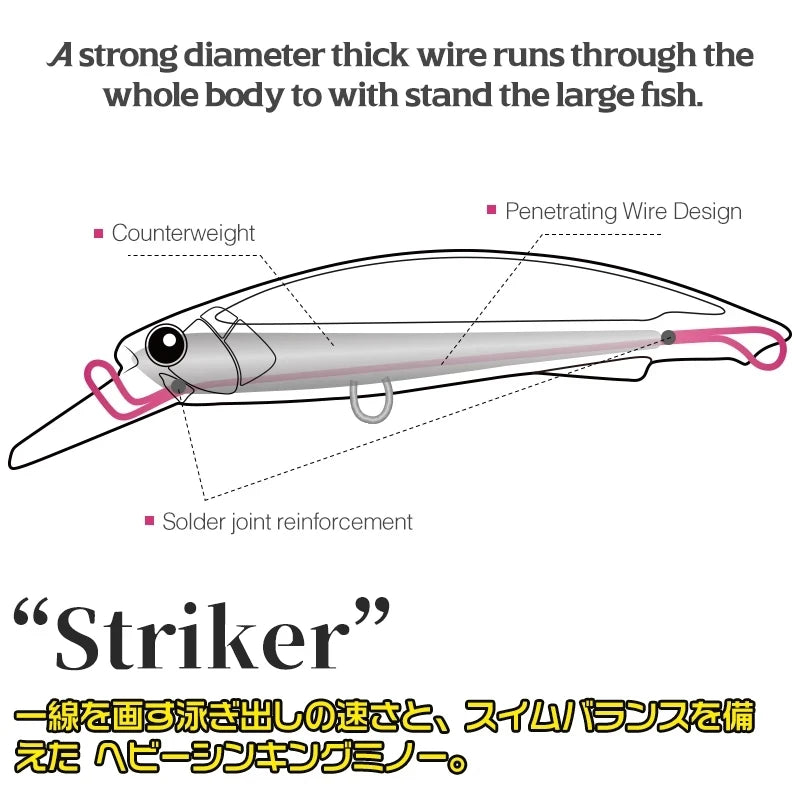 Tsurinoya Sinking Minnow Lure Set – 8 pcs 90 mm / 37 g Long-Casting Hardbaits (Fresh & Saltwater)