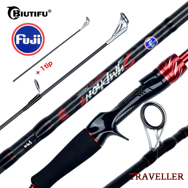 BIUTIFU Traveller Fishing Rod – Carbon Fiber 1.8–3.0m Fast Action (Fuji Guides, Spinning & Casting)